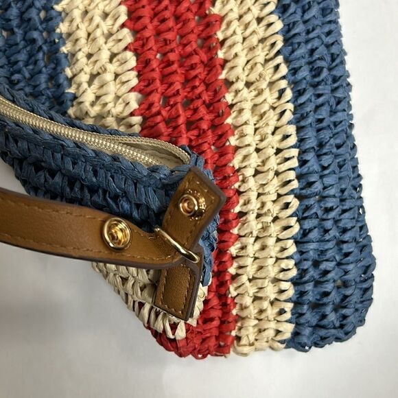 New INTERNATIONAL CONCEPT INC natural straw clutch wristlet crossbody bag - Picture 4 of 9